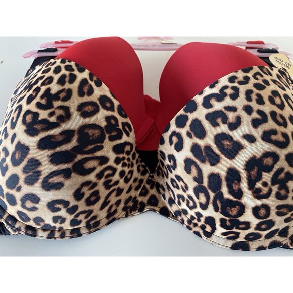 2 Pack Juicy Couture Bra Show Me Off Lined JC2801 Leopard Print Red Size 36D NEW - Picture 5 of 10